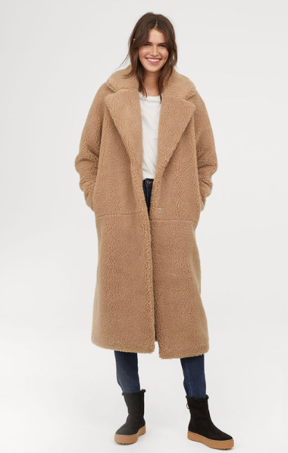 Teddyfleece Mantel lang H&M