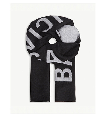 Logo jacquard wool scarf Balenciaga