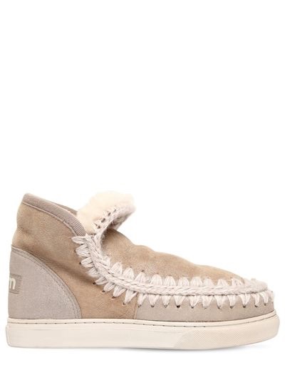 MOU, 20mm hohem metallische stiefel "eskimo", Beige, Luisaviaroma