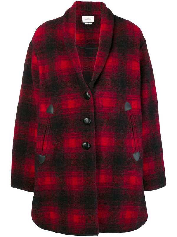 Isabel Marant Étoile plaid single-breasted coat - Red