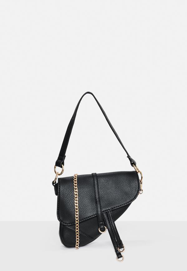 Black Saddle Shoulder Bag - Missguided