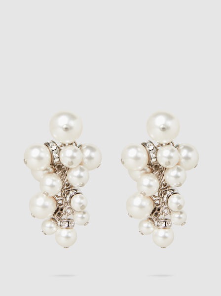 Crystal-Embellished Pearl Cluster Earrings - The Modist
