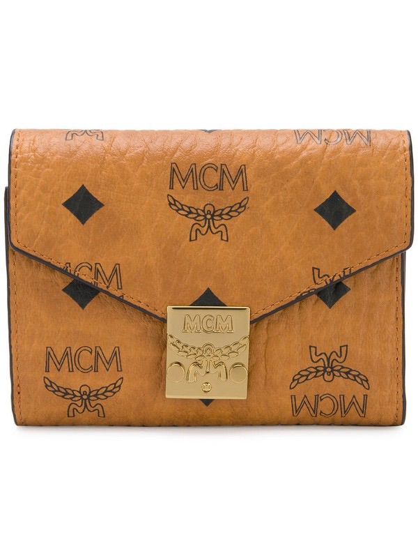 MCM logo print wallet - Brown