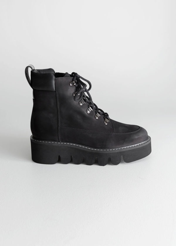 Lace Up Suede Boots by: & Other Stories