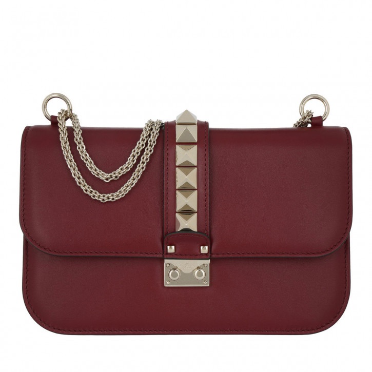 Rockstud Lock Crossbody Medium Rubino