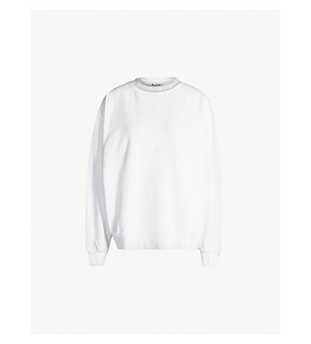 Yana logo-print cotton-jersey sweatshirt Acne Studios Selfridges