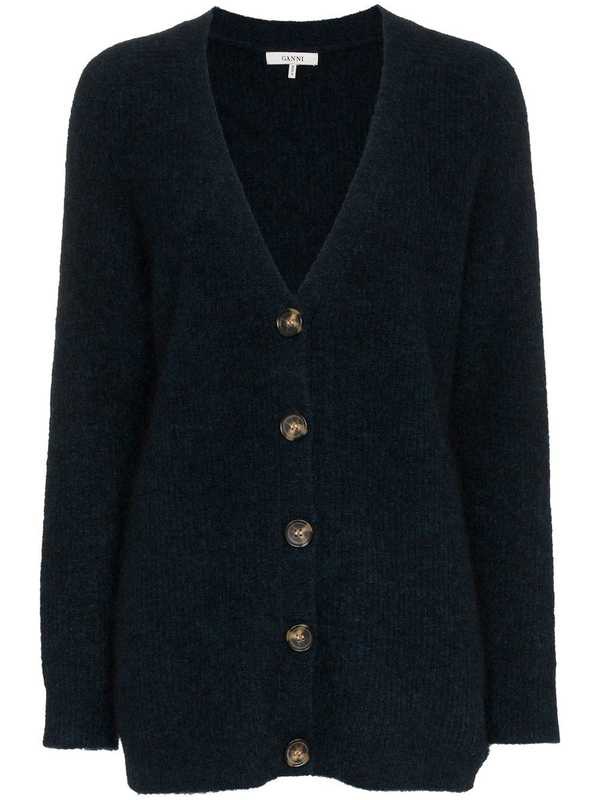 Ganni Callahan Knitted Cardigan - Blue