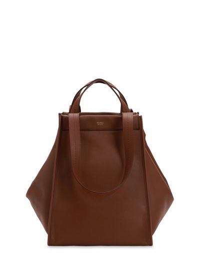 MAX MARA, Große, wendbare tasche aus kaschmir und leder, Cuoio, Luisaviaroma