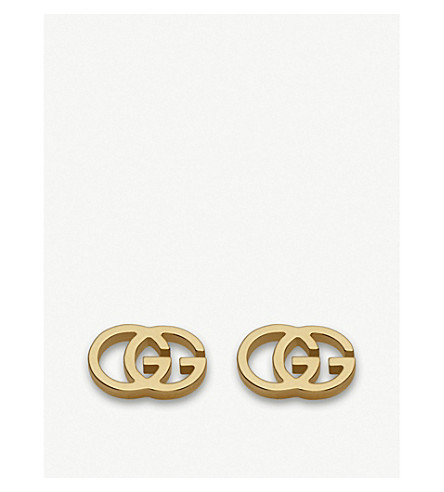 Gucci GG Running 18ct yellow-gold tissue stud earrings