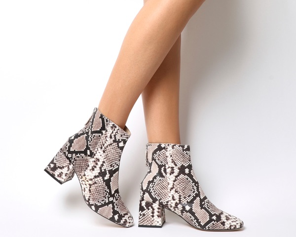 Apricot Square Toe Block Heel Boots