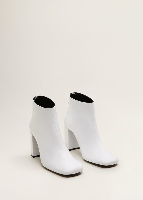 Lederstiefelette mit absatz - Damen Mango