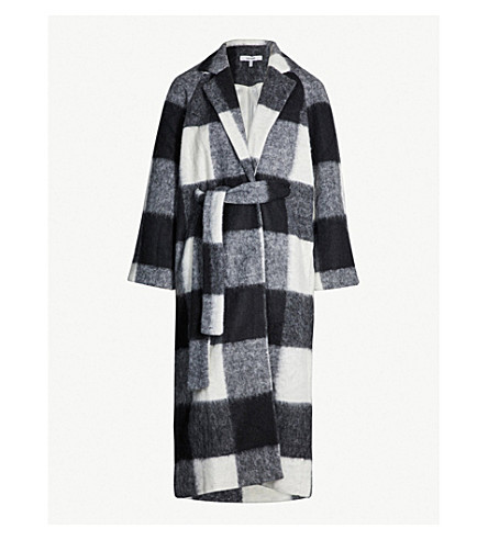 Ganni Mckinney checked wool-blend coat