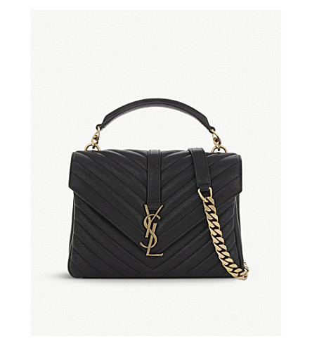 Saint Lauren Monogram collège small quilted leather satchel Selfridges