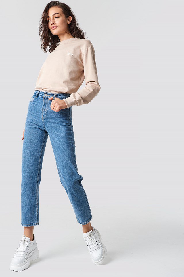 Straight Leg Jeans Blue - NA-KD